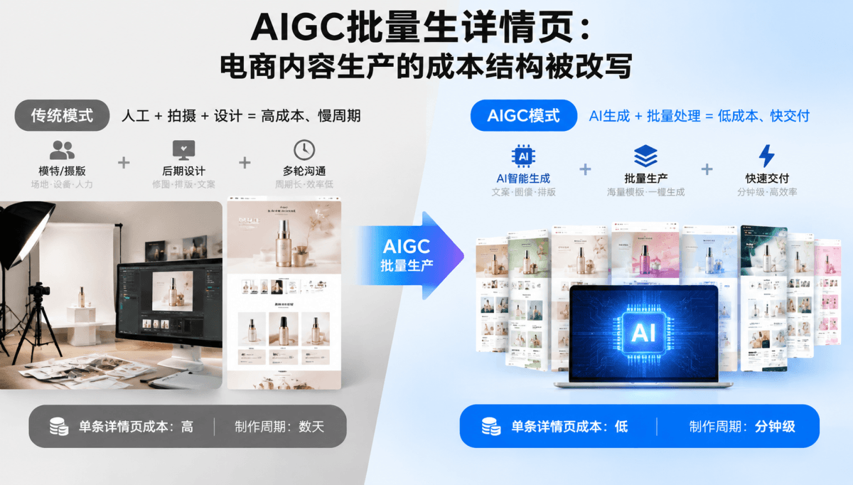 AIGC批量生详情页:电商内容生产的成本结构被改写